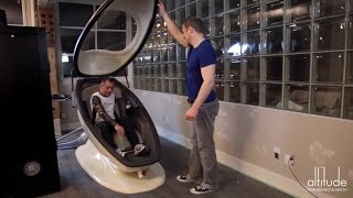 A CVAC Pod beside a bright window at Altitude Performance and Health in Vancouver, British Columbia.
